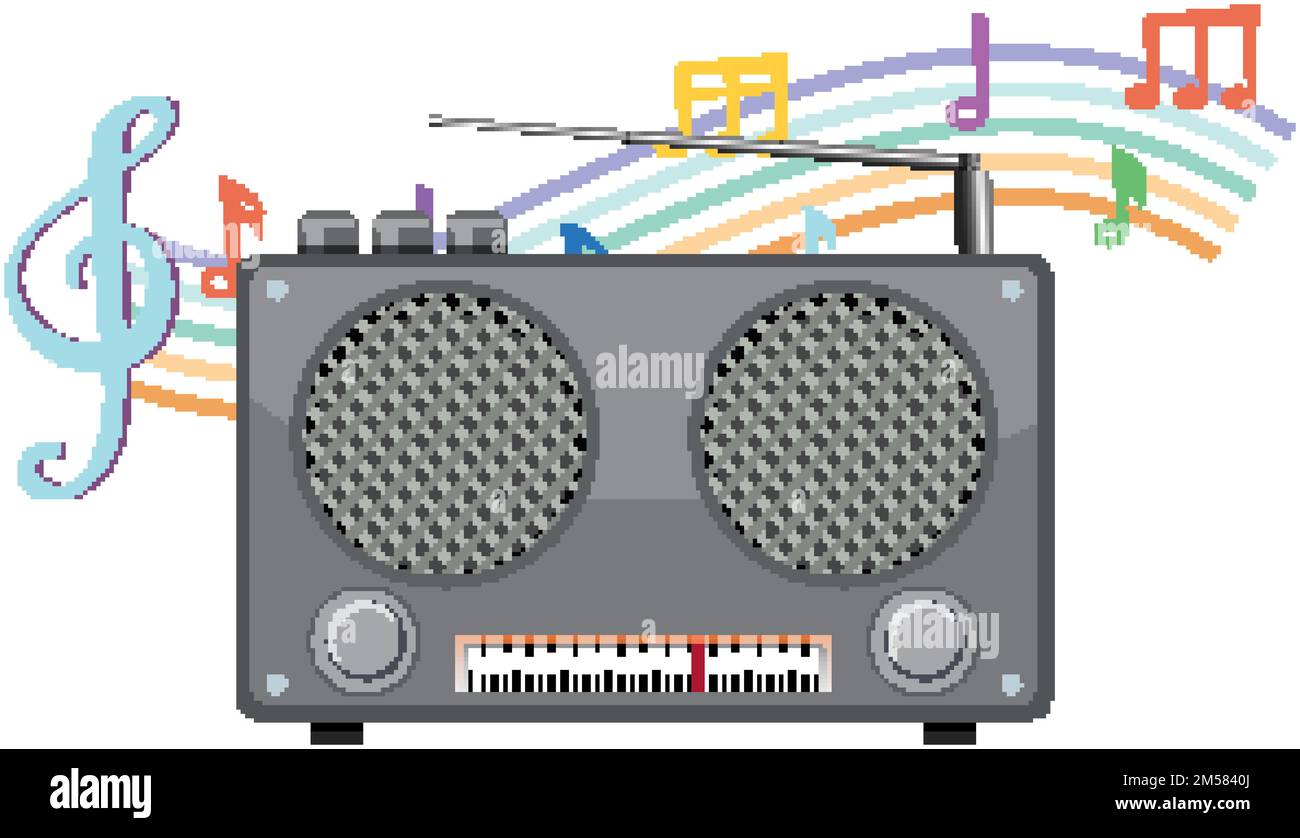 Eine klassische Transistor-Radio-Cartoon-Illustration Stock Vektor