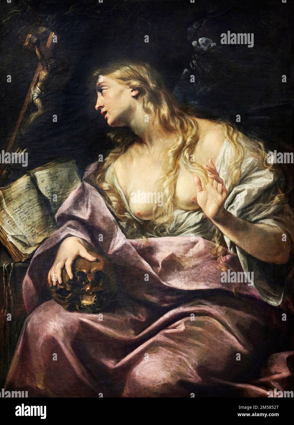 S. Maria Maddalena penitente - olio su tela - Giovan Gioseffo Dal Sole - 1690 - Bologna, Pinacoteca Nazionale Stockfoto