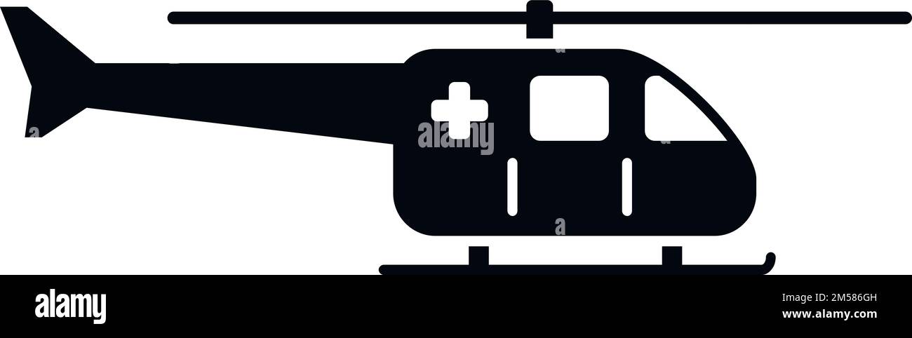 Flying Rescue Helikopter Symbol einfacher Vektor. Luftverkehr. Luftwaffe Stock Vektor