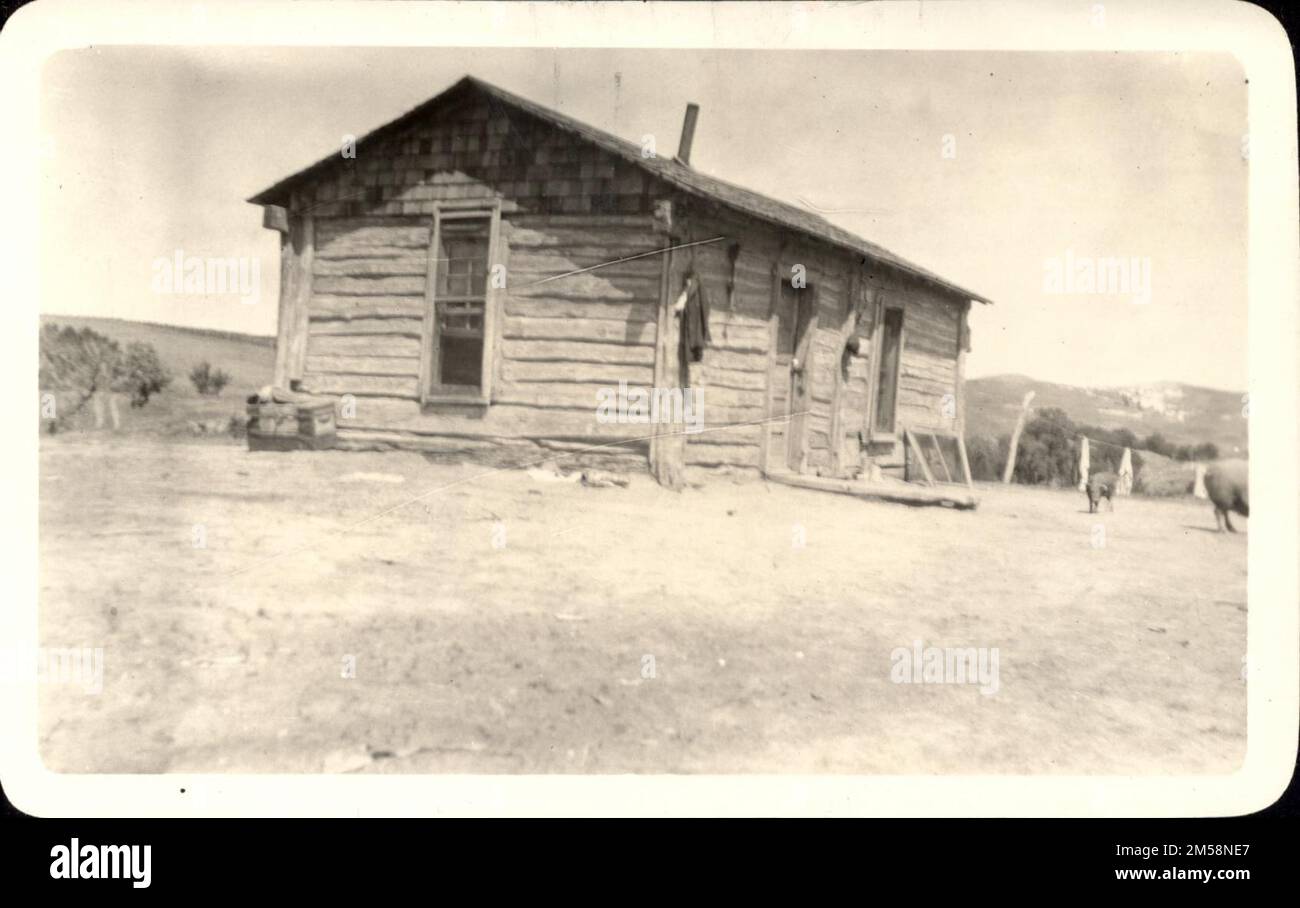 Haus von "Oliver Morrisette". 1923 - 1955. Central Plains Region (Kansas City, MO). Fotodruck. Innenministerium. Büro für Indianerangelegenheiten. Pine Ridge Agentur. 9/17/1947-. Fotos Stockfoto