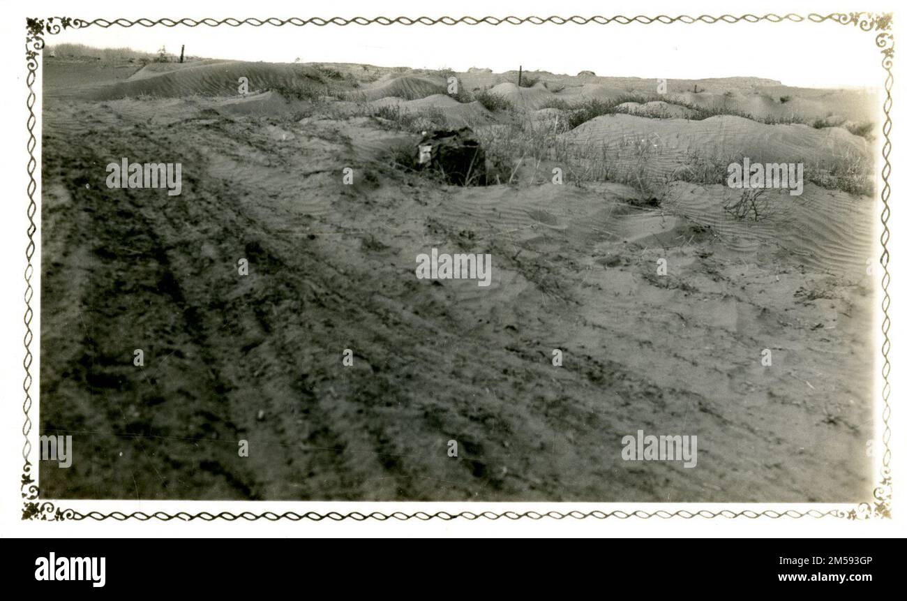 Winderosion. Central Plains Region (Kansas City, MO). Fotodruck. Innenministerium. Büro für Indianerangelegenheiten. Agentur Pierre. 1954-1972. Dezimale Entsprechung Stockfoto