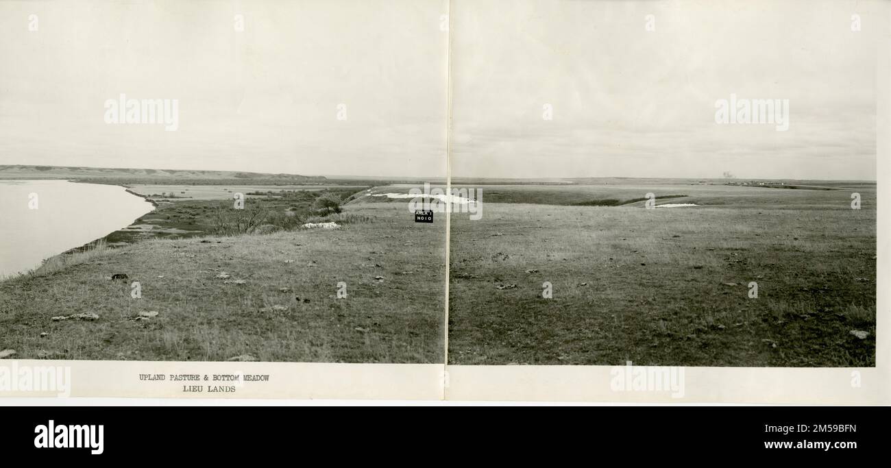 Lieu Lands: Berglandweide und Bottom Meadow, Gebiet I Nr. 10. Central Plains Region (Kansas City, MO). Fotodruck. Innenministerium. Büro für Indianerangelegenheiten. Aberdeen Area Office. Fort Berthold Agency. 1949-. Fotos Stockfoto