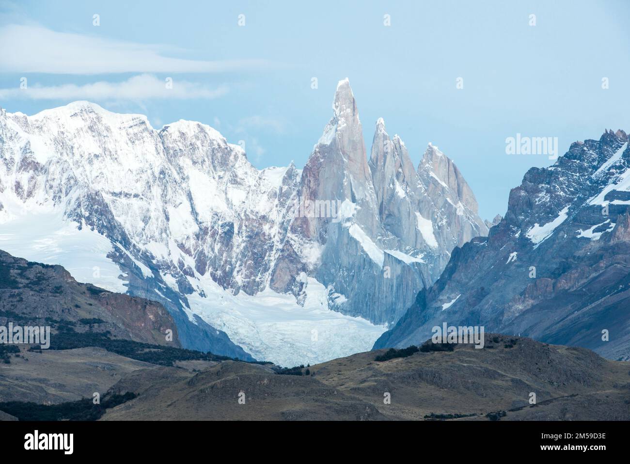 Der Cerro Torre im Los Glaciares Nationalpark in Patagonien, Argentinien. Stockfoto
