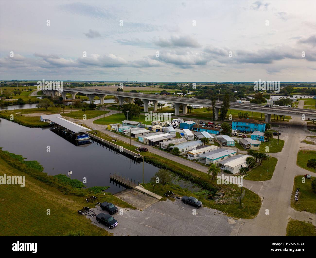 Wohnwagenpark in Moore Haven, Florida Stockfoto