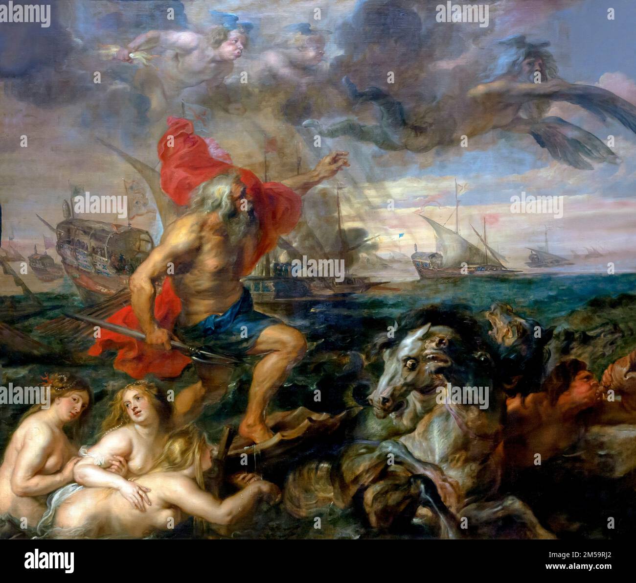 Quos Ego, Neptun beruhigt die Wellen, Peter Paul Rubens, circa 1635, Gemaldegalerie Alte Meister, Dresden, Deutschland, Europa Stockfoto