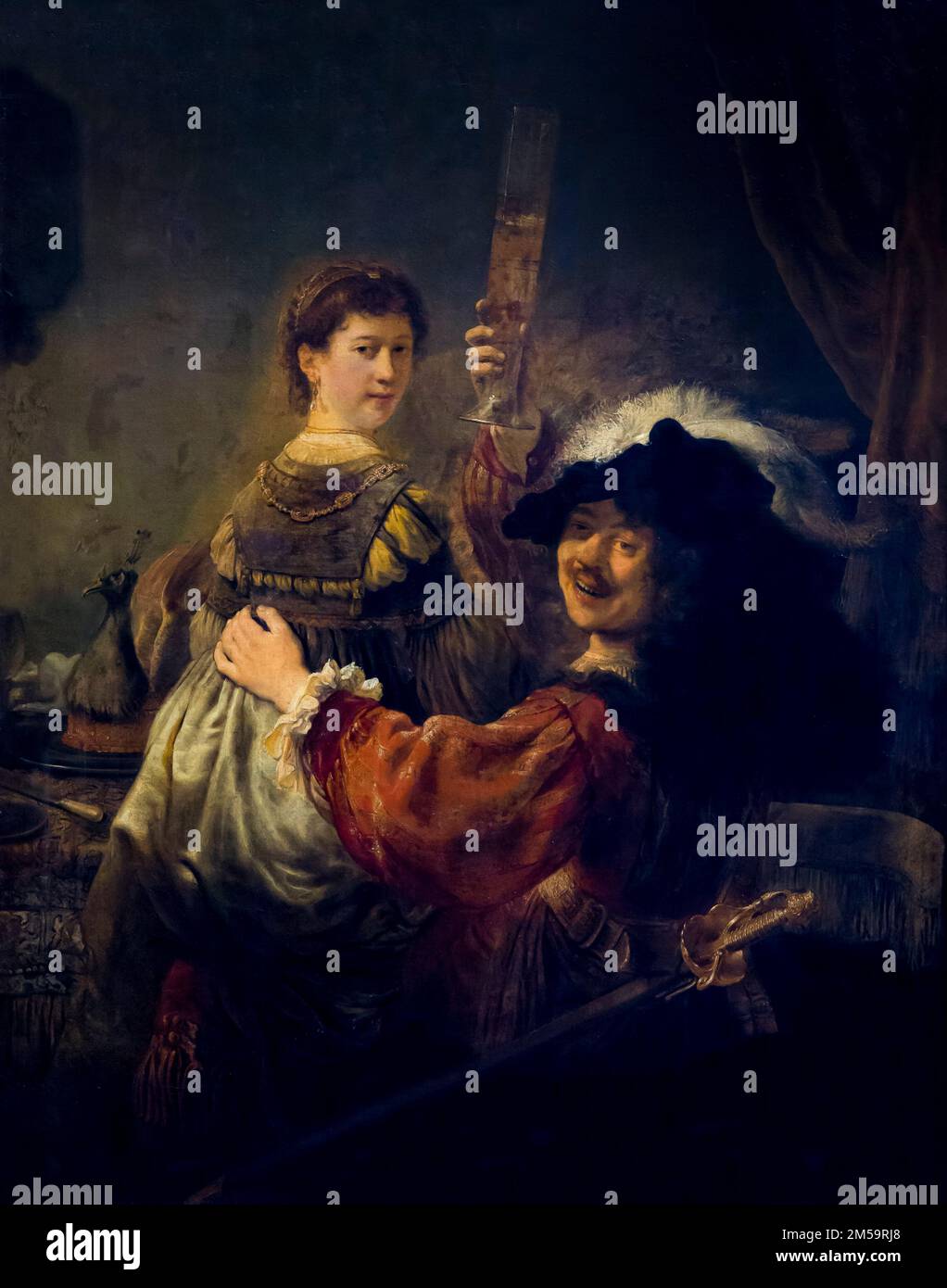 Rembrandt und Saskia in der Parabel des verlorenen Sohnes, Rembrandt, circa 1735, Gemaldegalerie Alte Meister, Dresden, Deutschland, Europa Stockfoto