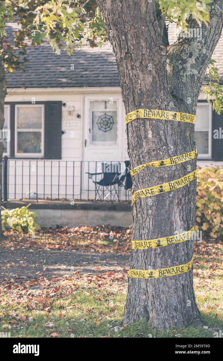 Amerikanisches Haus an Halloween Stockfoto