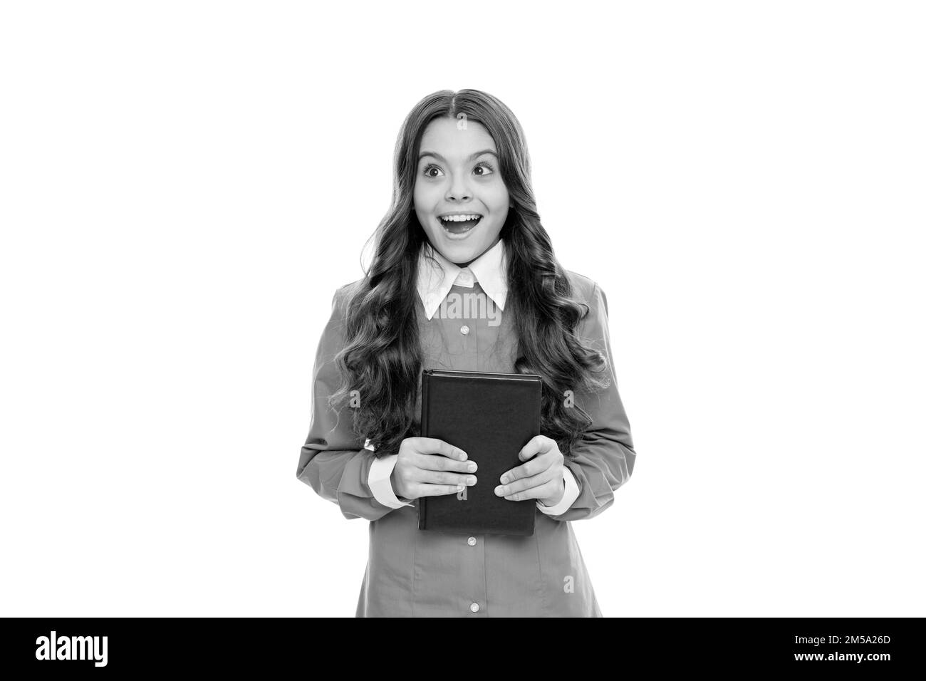 Lesen erhöht meinen Wortschatz. Überraschendes Kinderbuch. Literaturschule. Literarisches Englisch Stockfoto