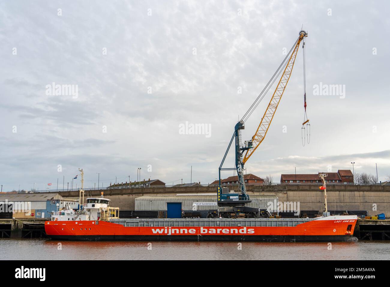 Lady Anne Beau, Teil der Wijnne Barends-Flotte, die im Hafen von Sunderland, Großbritannien, anlegt Stockfoto