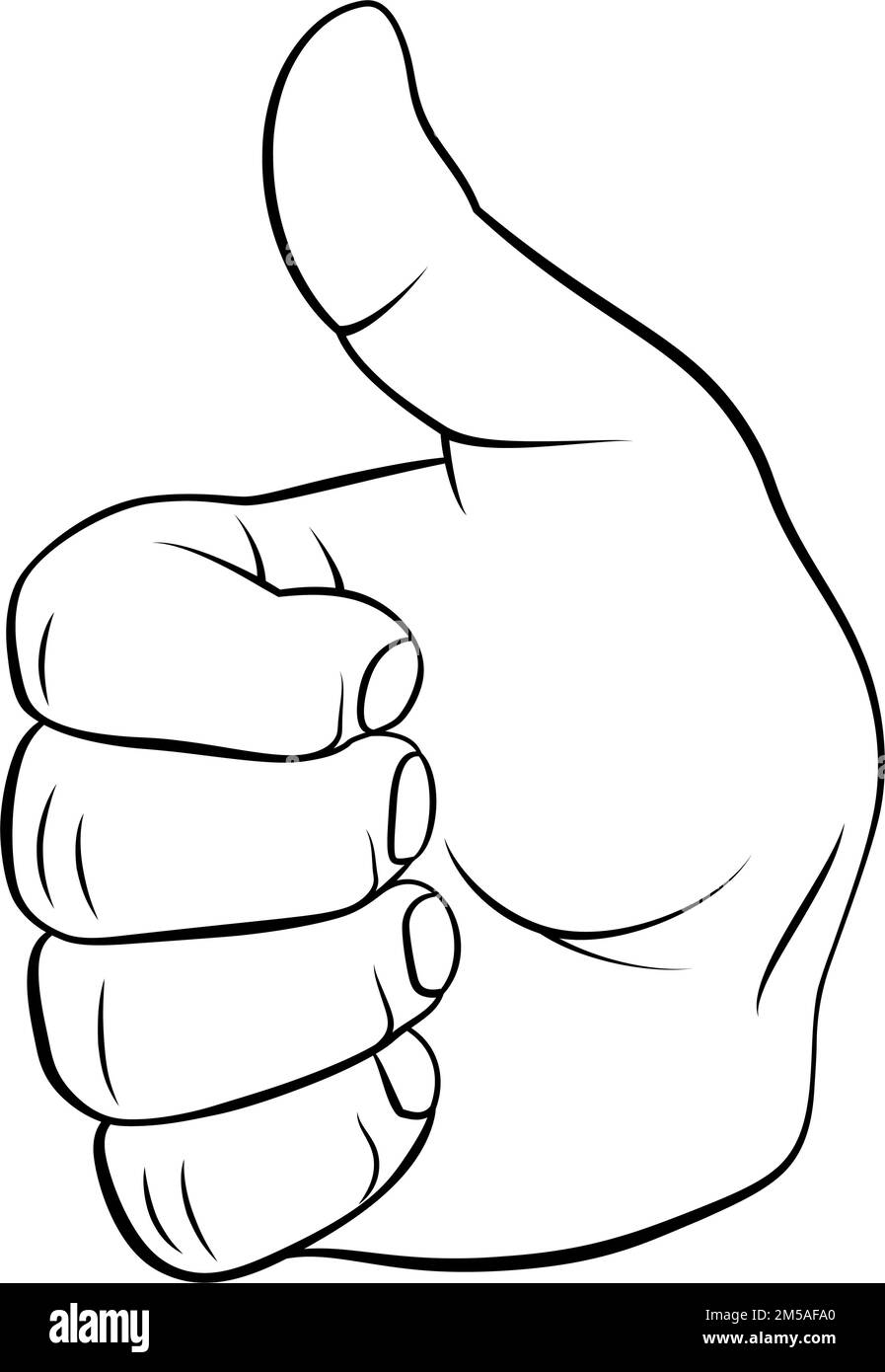 Hand Zeigt Symbol Wie. Daumen-hoch-Geste. Wie positive Faust auf weißem