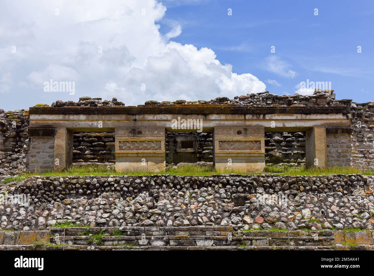 Der Palast, Mitla, eine mesoamerikanische archäologische Stätte der Zapotekenzivilisation, Oaxaca-Tal, Mexiko Stockfoto