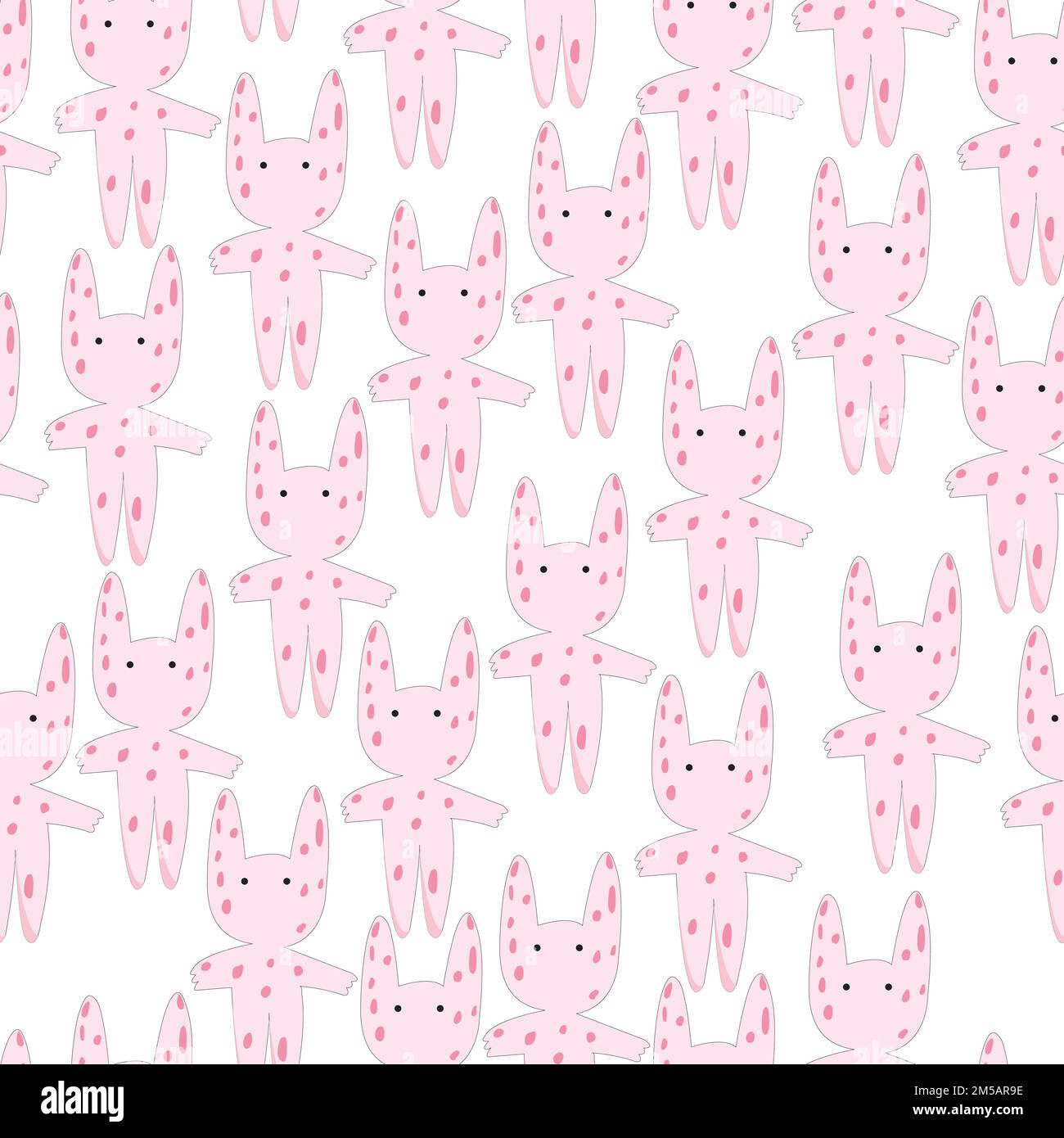 Cute abstract pink Monster mit rosa Flecken nahtlose Muster; Vector Illustration Stock Vektor