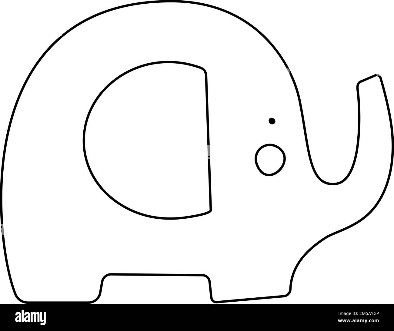 Vektor handgezeichnet Kritzelzeichnung Baby-Elefant isoliert auf Weiß. Design für Mädchen oder Jungen, Kinder. Kinderabbildung für Modekleidung, Poster Stock Vektor
