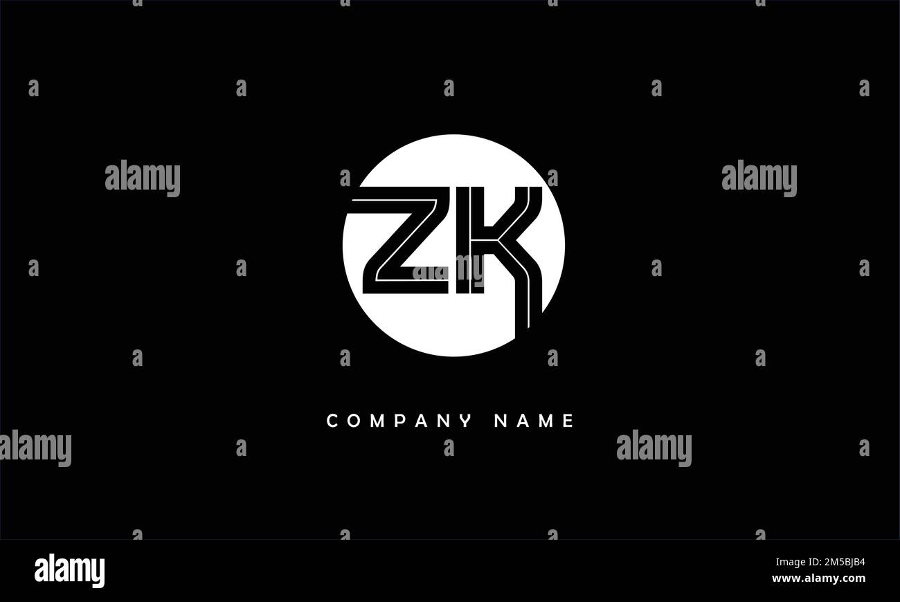 ZK, KZ abstrakte Buchstaben Logo Monogramm Stock Vektor