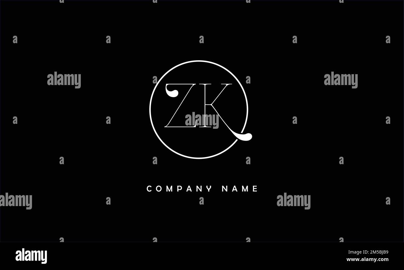 ZK, KZ abstrakte Buchstaben Logo Monogramm Stock Vektor