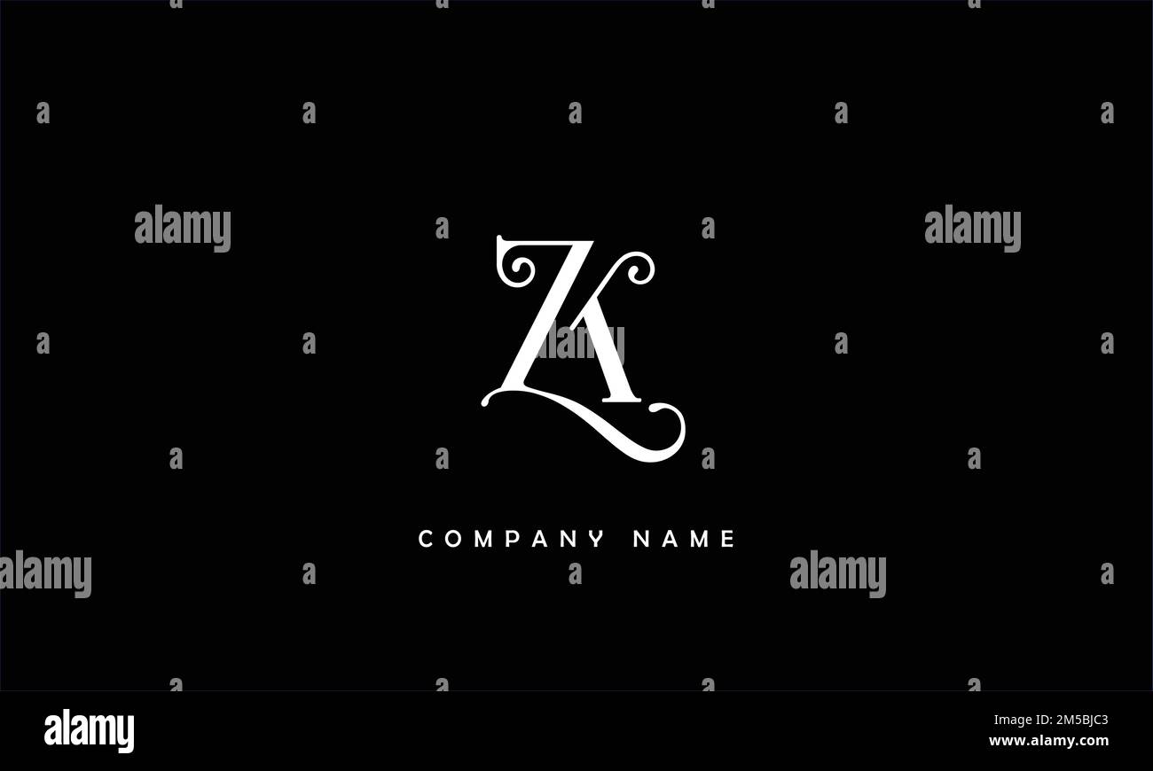 ZK, KZ abstrakte Buchstaben Logo Monogramm Stock Vektor