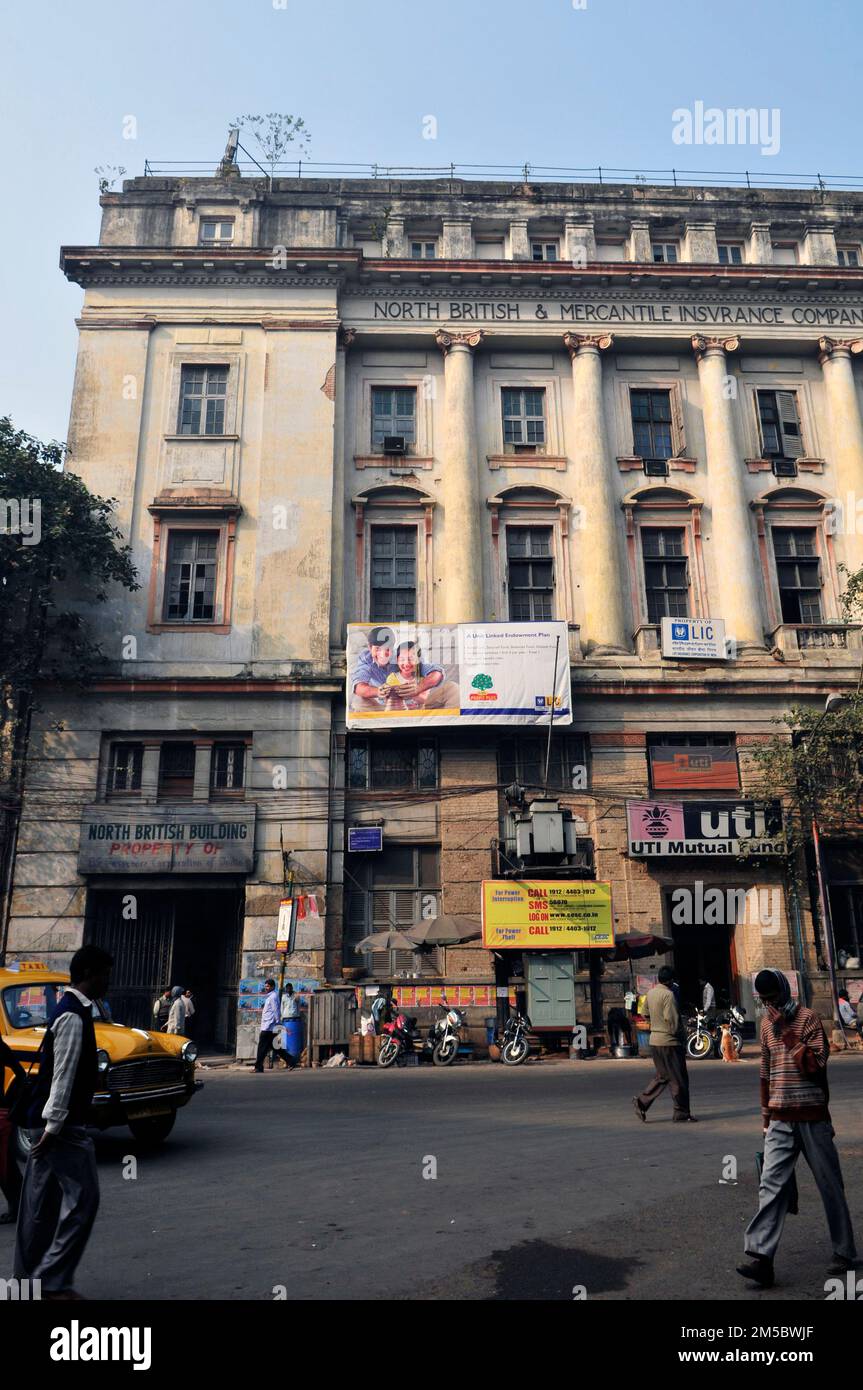 Gebäude der North British & Mercantile Insurance Company Ltd in Kalkutta, Indien. Stockfoto