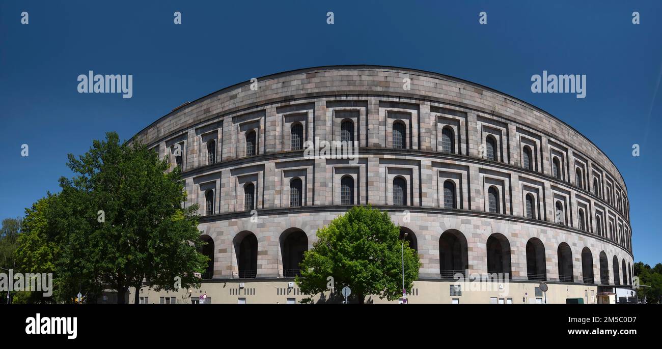 Kongresshalle, unvollendetes nationalsozialistisches monumentales Gebäude auf dem Gelände der Nazipartei, Nürnberg, Mittelfrankreich, Bayern, Deutschland Stockfoto