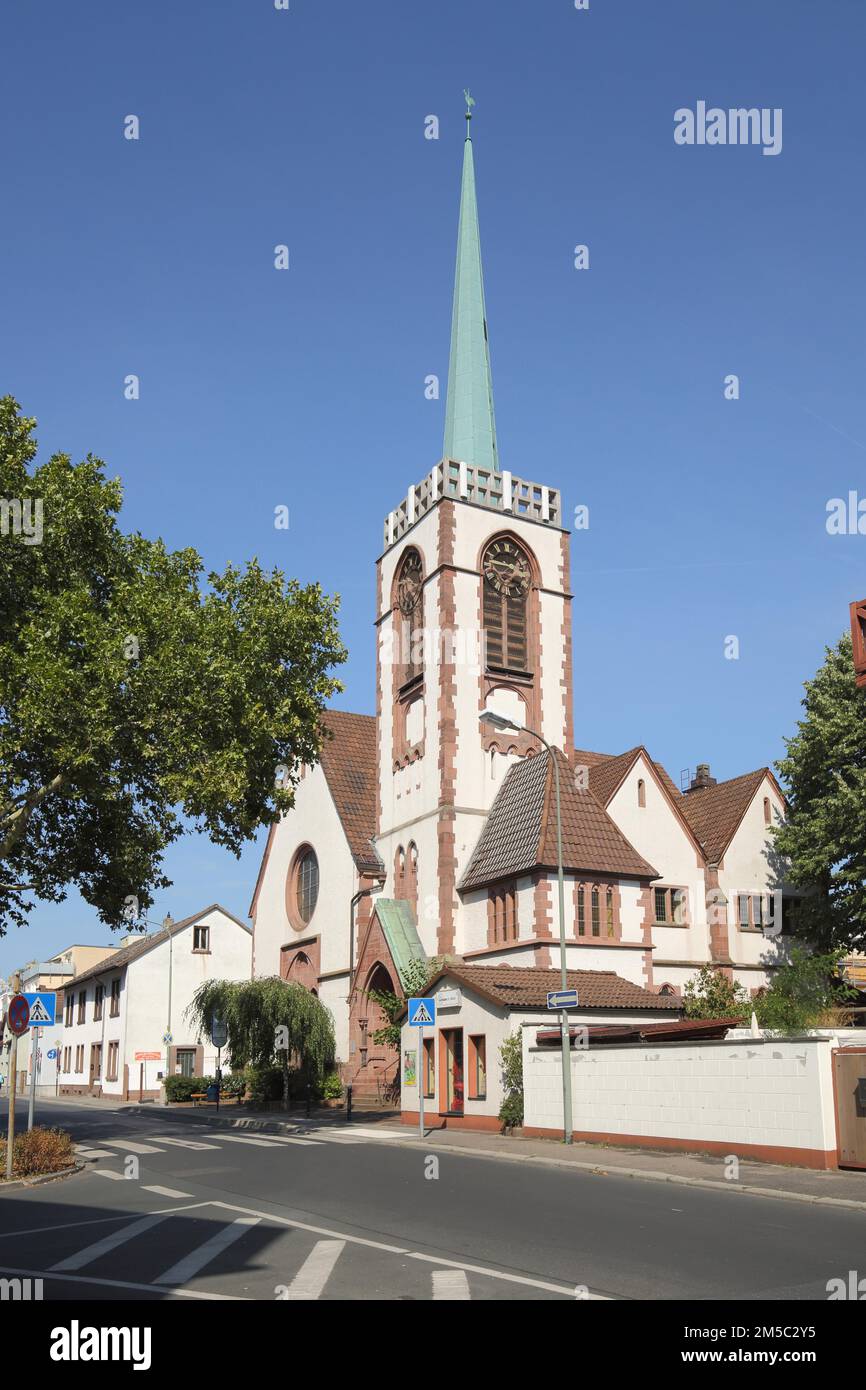 Gustav Adolf Kirche erbaut 1884, Buergel, Main, Offenbach, Hessen, Deutschland Stockfoto