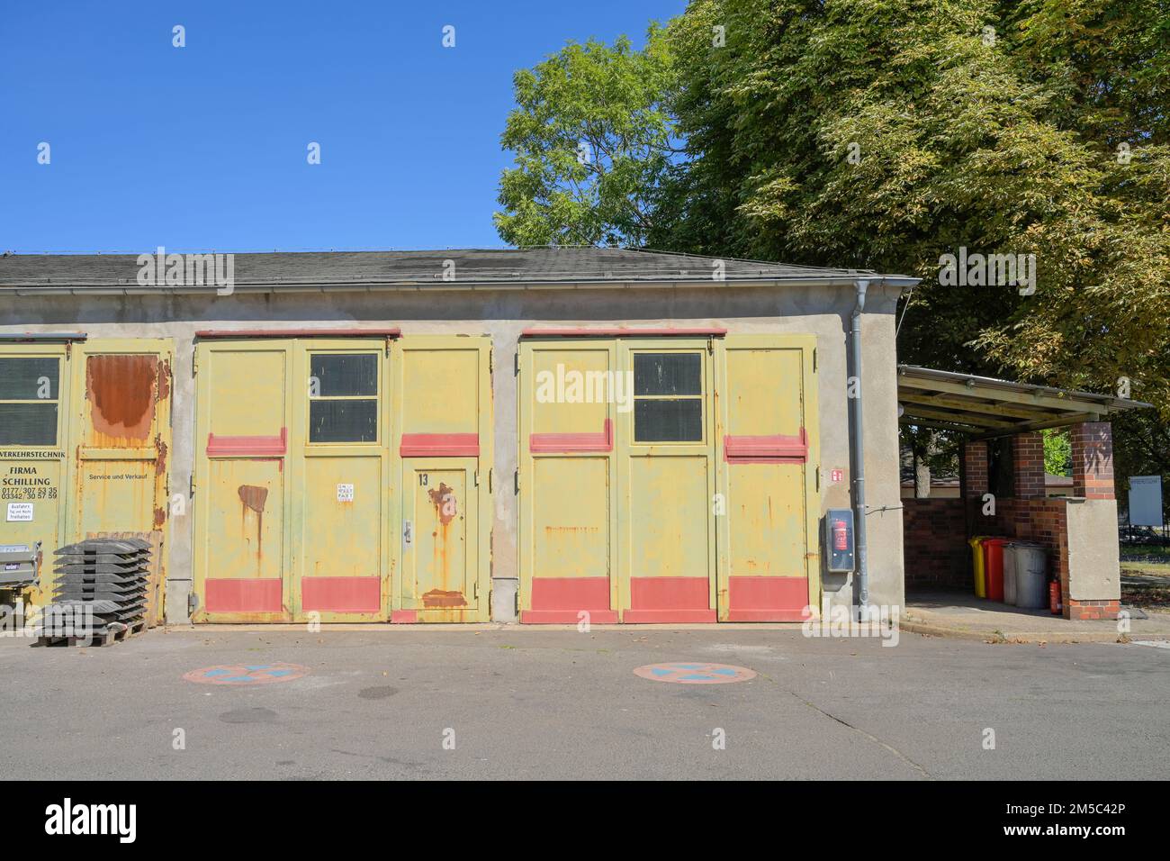 Motorpool, Herzbergstraße, Lichtenberg, Berlin, Deutschland Stockfoto