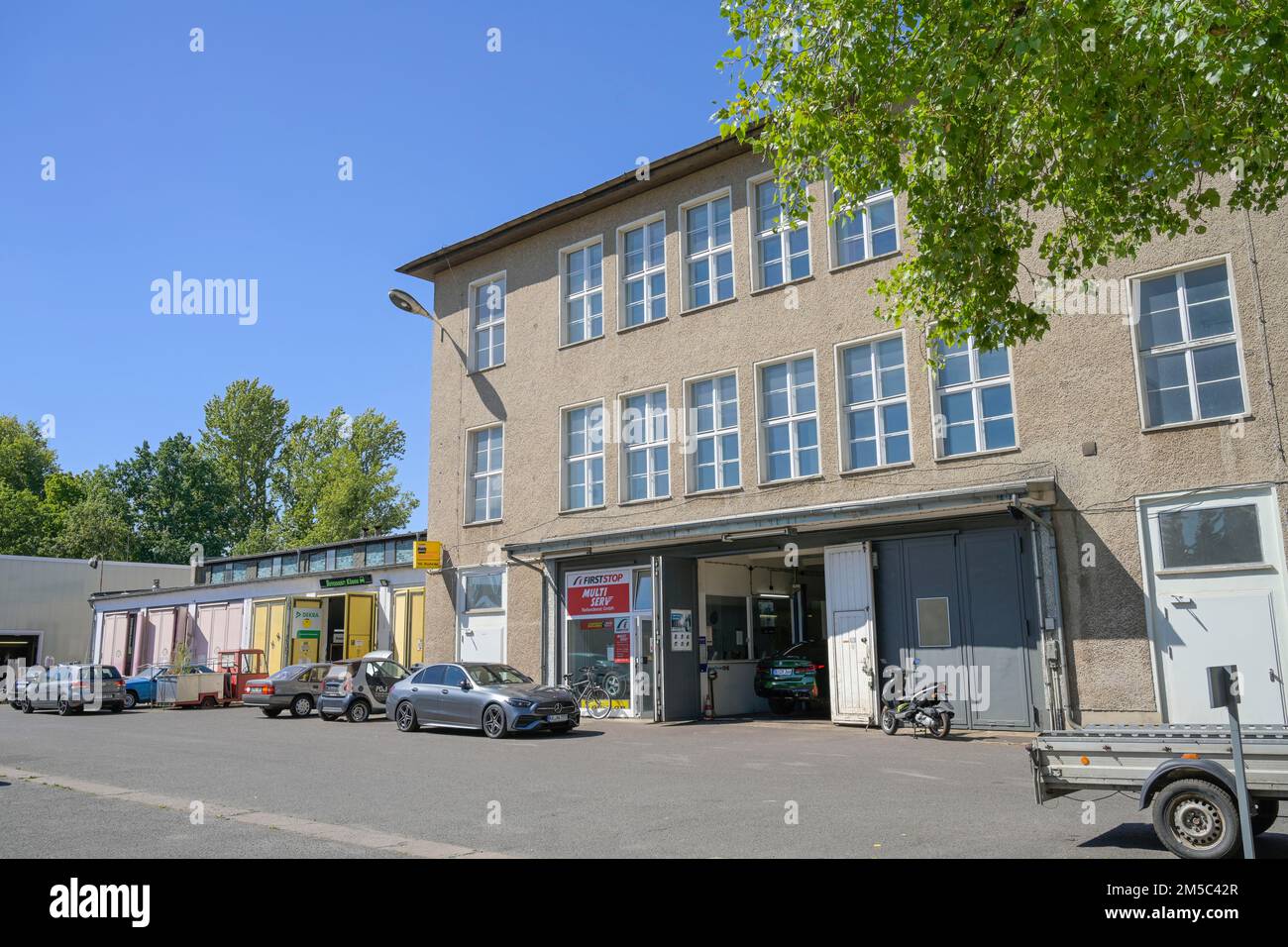 Motorpool, Herzbergstraße, Lichtenberg, Berlin, Deutschland Stockfoto
