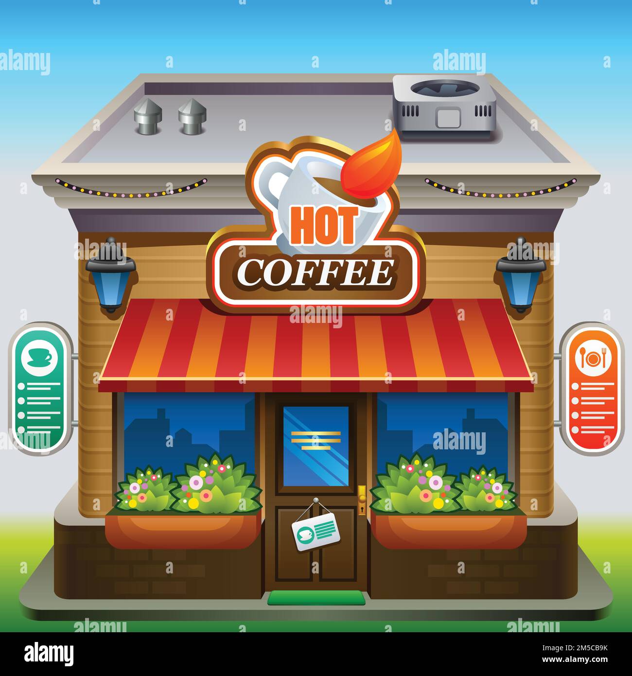 Vektordarstellung des Symbols eines Cafés Stock Vektor