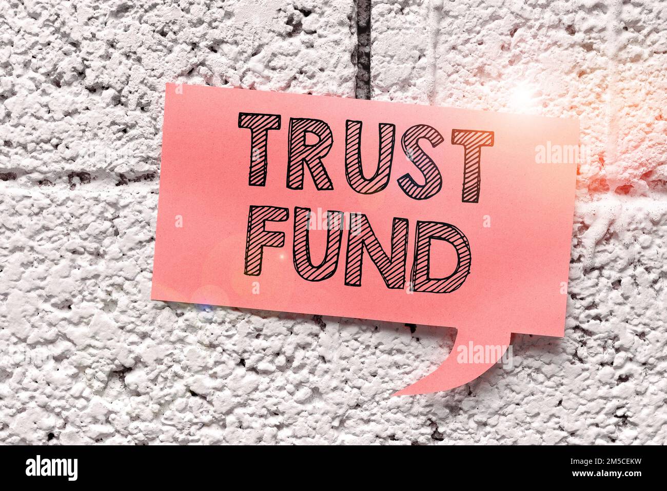 Treuhandfonds für konzeptionelle Darstellung. Geschäftsübersichtsgelder, die von den Treuhändern für die Begünstigten gehalten werden Stockfoto