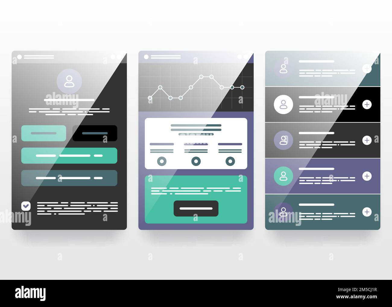Design der Benutzeroberfläche für die Anwendungsentwicklung Vector Stock Vektor