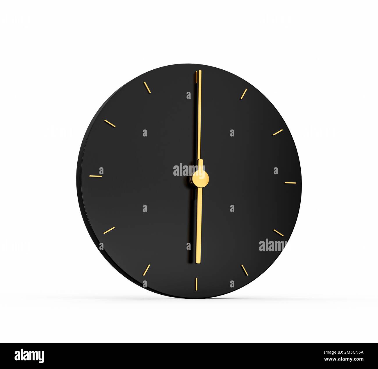 Eine 3D-Abbildung des Symbols „Premium Gold Clock“ Stockfoto