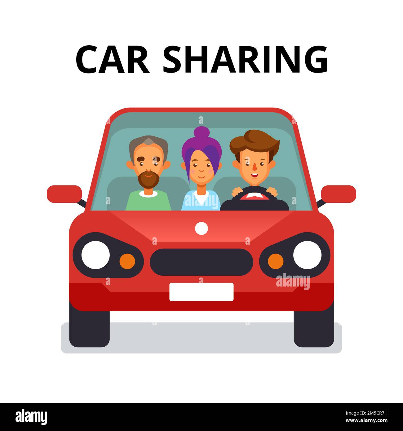 Car-Sharing-Konzept Vektordarstellung Stock Vektor