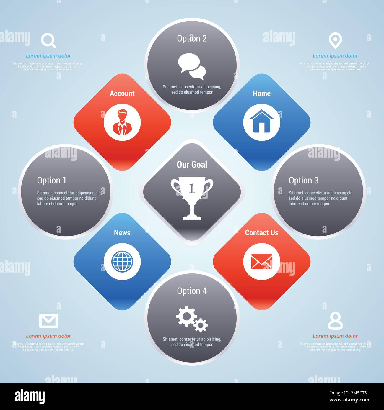 Moderne Infografik-Vorlage für Business-Design. Optionsbanner. Eps 10. Stock Vektor