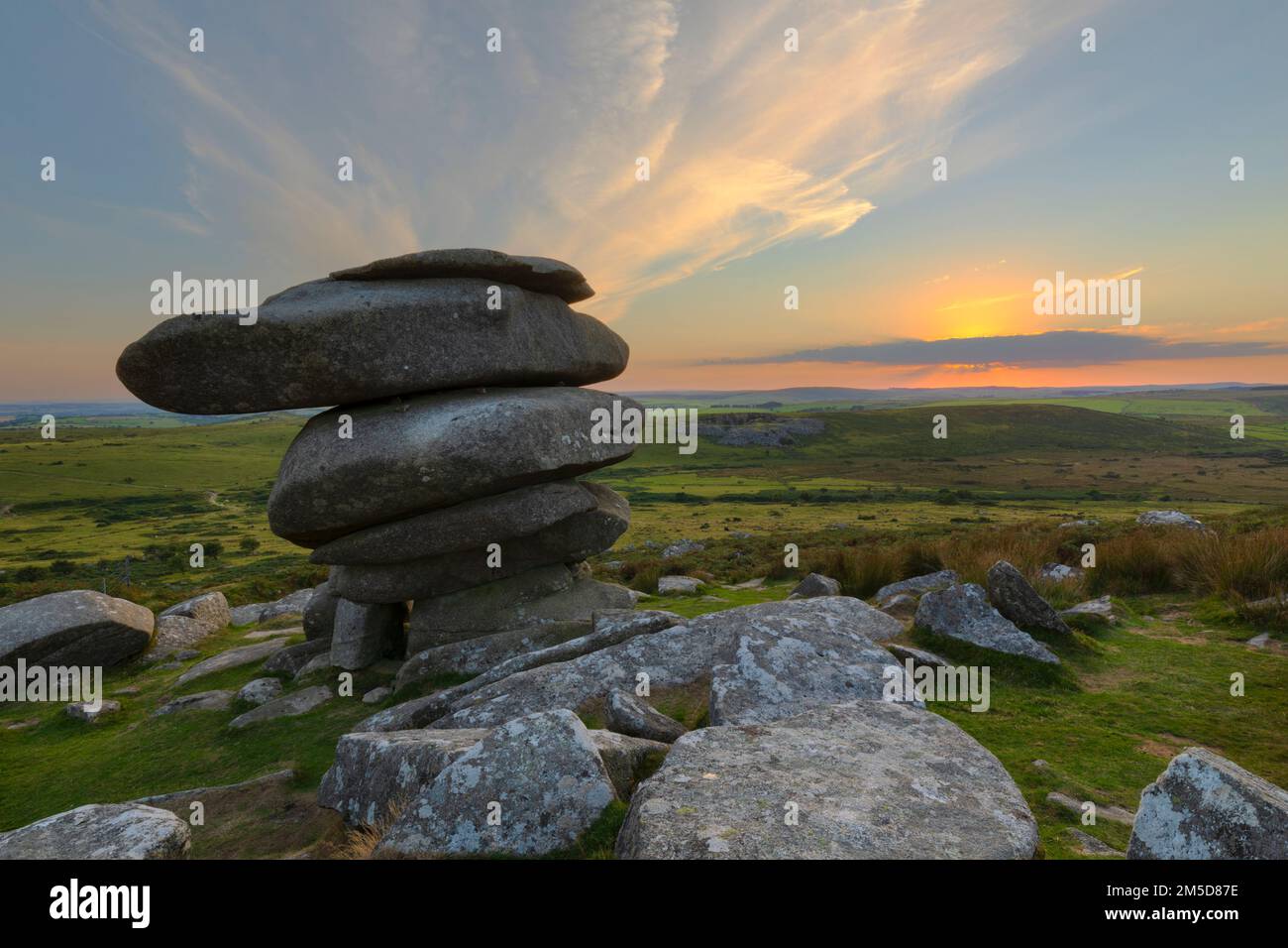 Cheesewring auf Bodmin Moor Cornwall Stockfoto