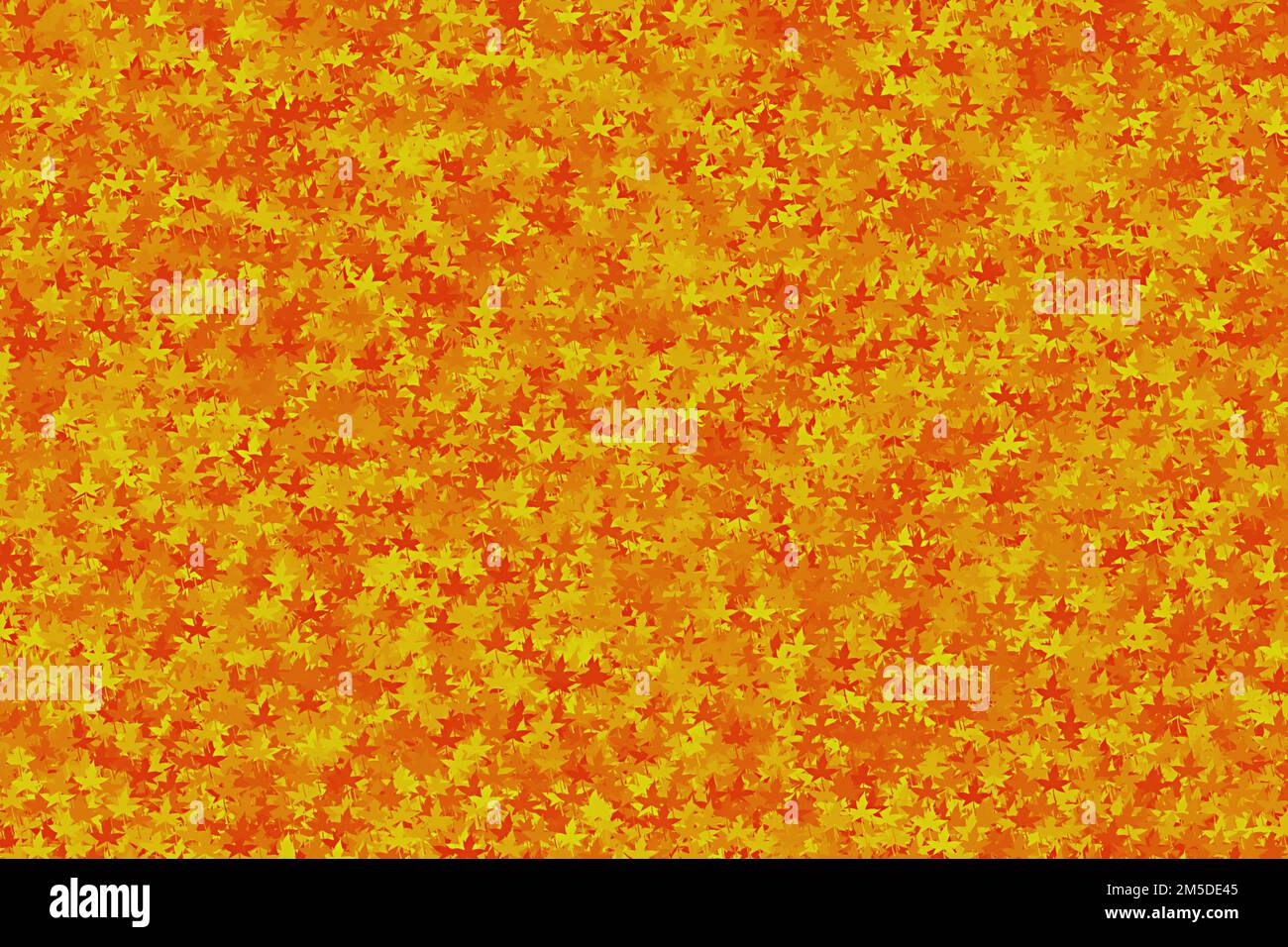 Abbildung: Farbverlauf Orange Ahorn hinterlässt ein Muster für herbstliche Blätter Stockfoto