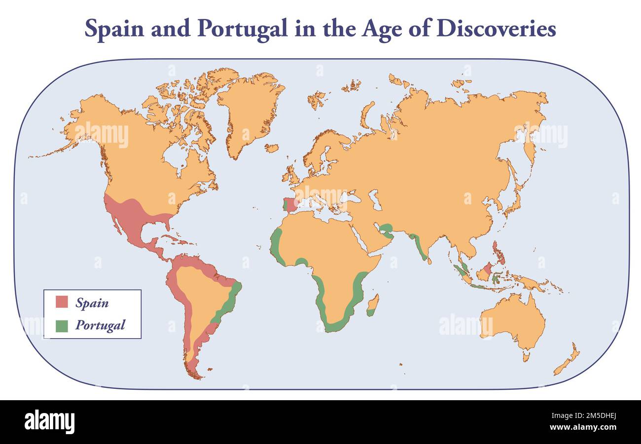 Spanische und portugiesische Territorien im Zeitalter der Erkundungen Stockfoto