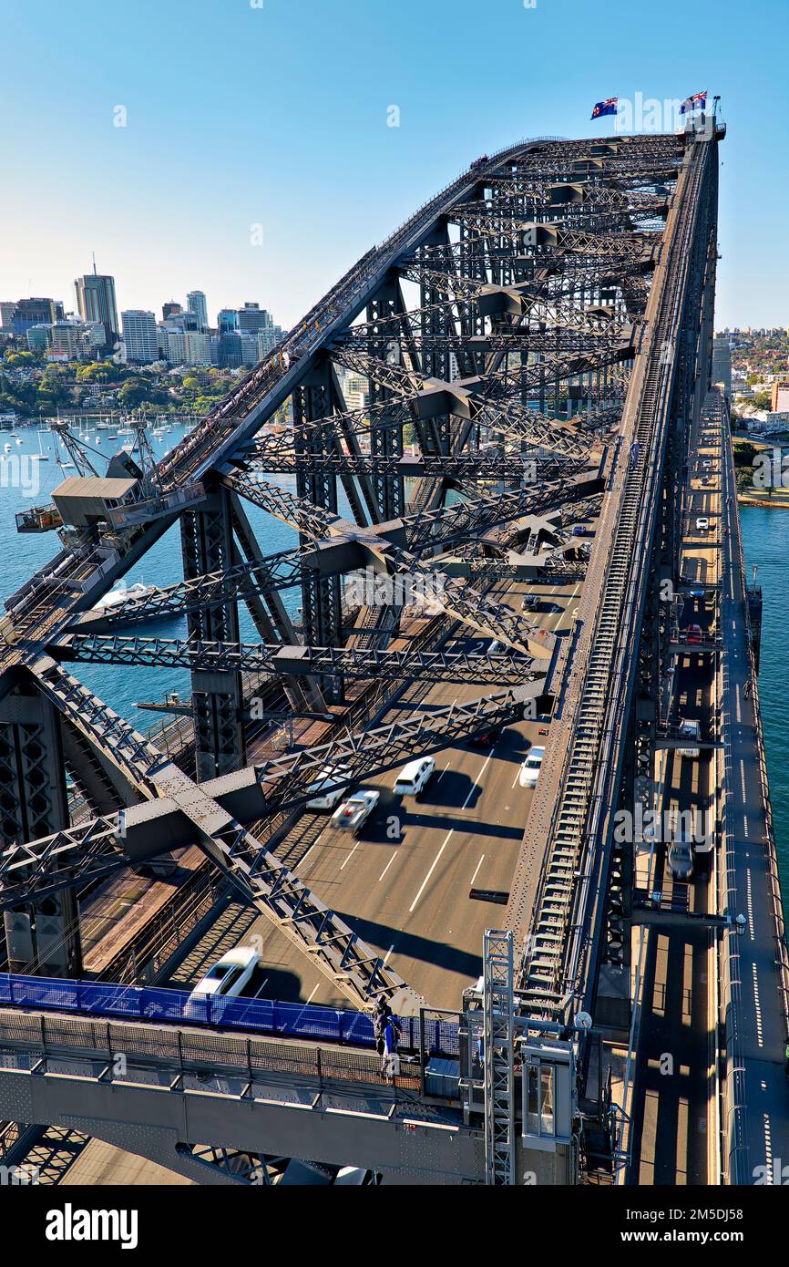 Sydney. New South Wales. Australien. Leute, die auf die Harbour Bridge klettern Stockfoto