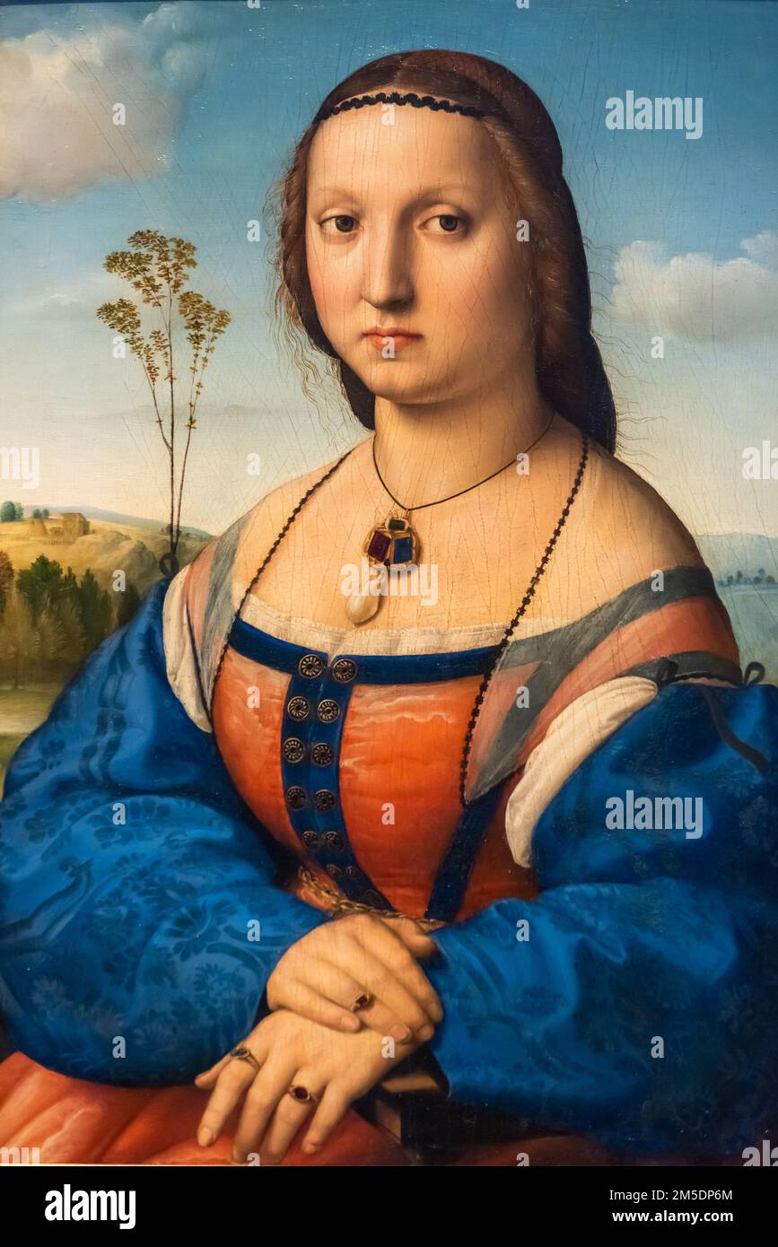 Mittelalterliches Porträt einer dicken jungen Frau Stockfoto
