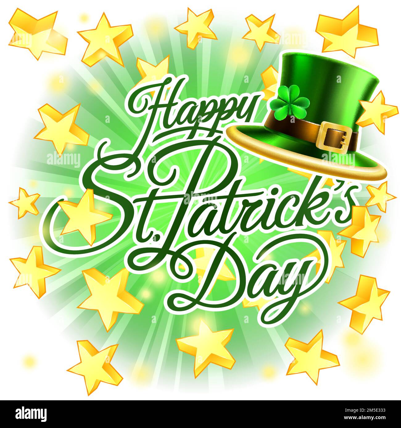 Happy St Patricks Day Leprechaun Hat-Design Stock Vektor