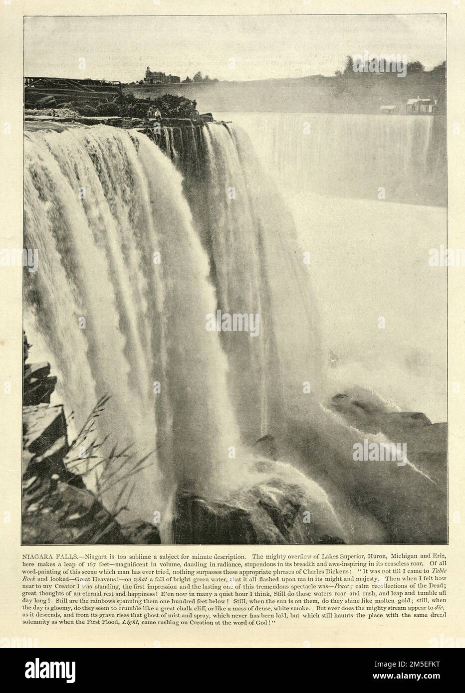 Vintage-Illustration nach einem Foto der Niagarafälle, Kanada, 19. Jahrhundert Stockfoto