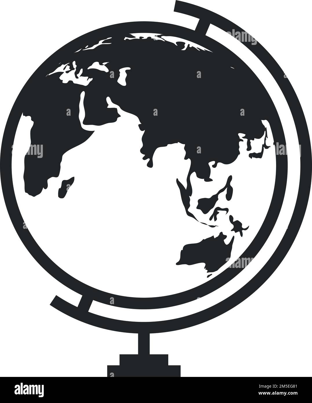 Globus-Symbol. Geografie-Tool für Schulen. Kugel zuordnen Stock Vektor
