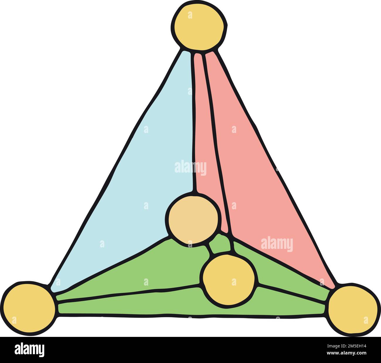 Symbol für Molekülstruktur. Chemie-Doodle. Wissenschaftssymbol Stock Vektor