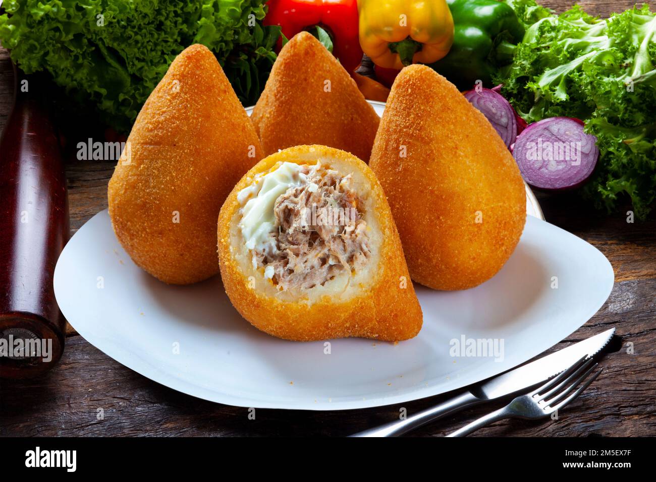 Coxinha Huhn, brasilianische Snack Stockfoto