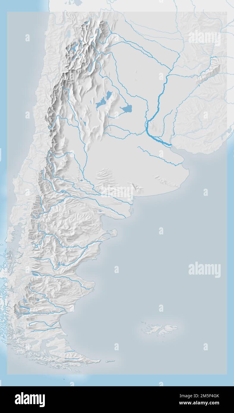 Topographische Karte Argentiniens Stockfoto