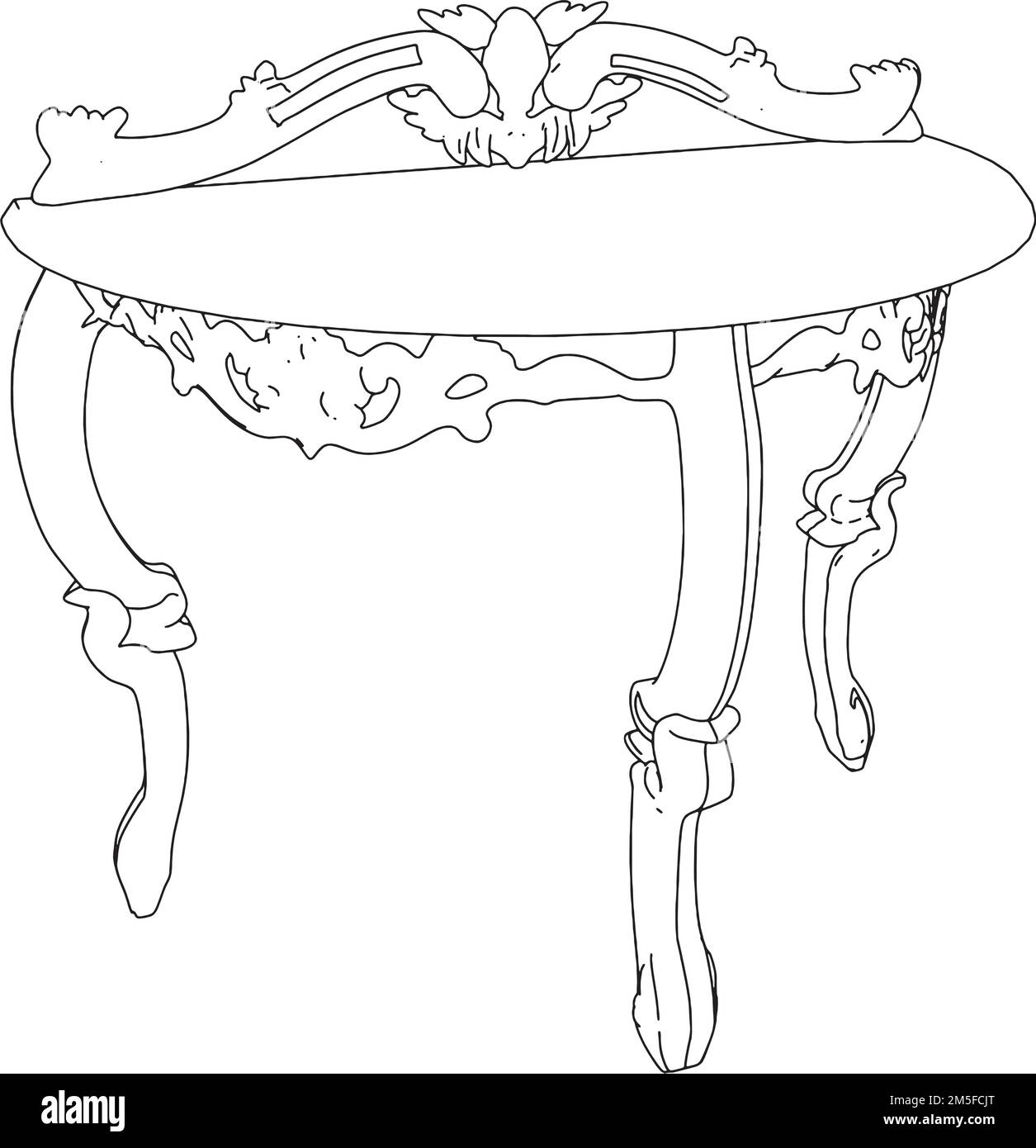 Antiker Tischvektor. Abbildung Auf Weißem Hintergrund. Eine Vektordarstellung Einer Tabelle. Stock Vektor