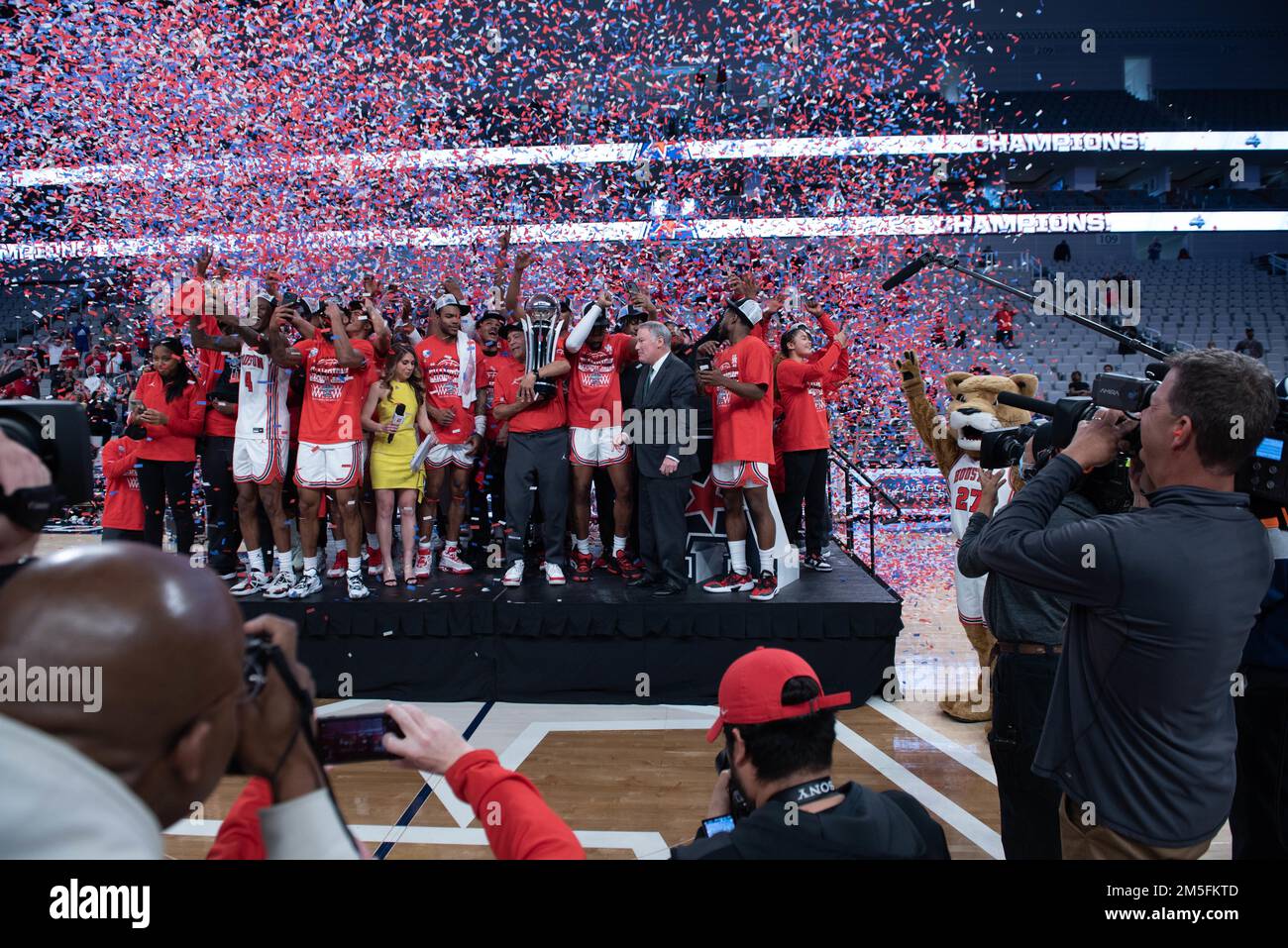 Die University of Houston gewann die American Athletic Conference Championship und besiegte die University of Memphis. Stockfoto