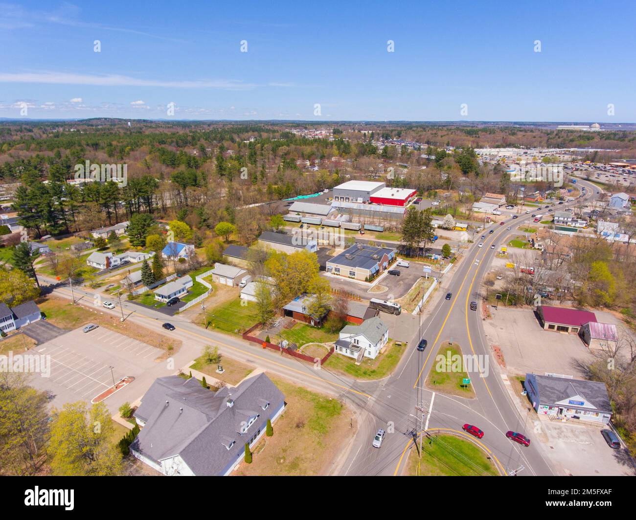 Das historische Zentrum von Seabrook aus der Vogelperspektive an der