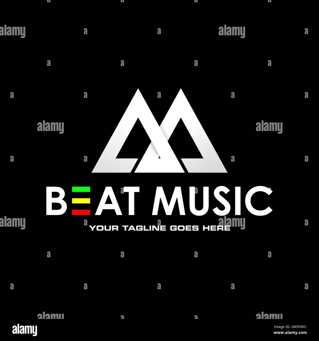 Einfache zwei Dreiecke oder Buchstabe B in Form eines Bergsymbols Logo Design abstraktes Konzept Vektormaterial. Mit Initialen oder Musik verknüpft Stock Vektor