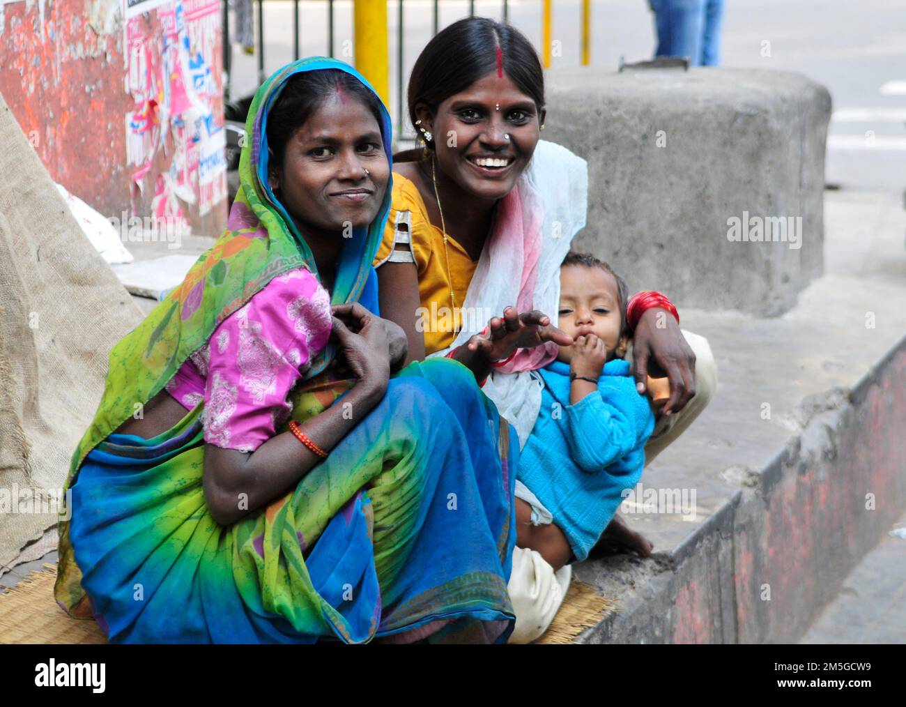 Bettler auf den Straßen von Kalkutta, Indien. Stockfoto