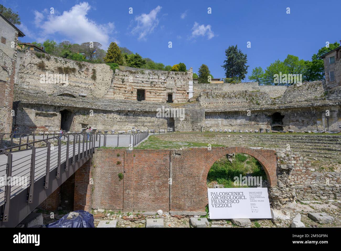 Ruinen des römischen Theaters, Brescia, Provinz Brescia, Italien Stockfoto