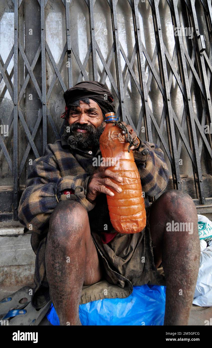 Ein Obdachloser in Kalkutta, Indien. Stockfoto