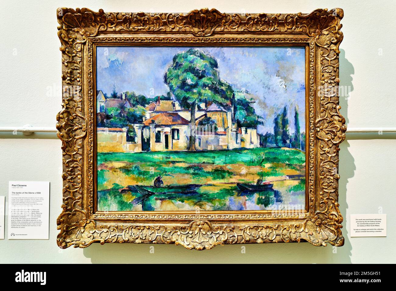 Sydney. New South Wales. Australien. Die Kunstgalerie von NSW. Paul Cezanne. Die Ufer der Marne (1888) Stockfoto